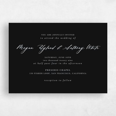 Black Wedding Invitation - Uzes Landscape