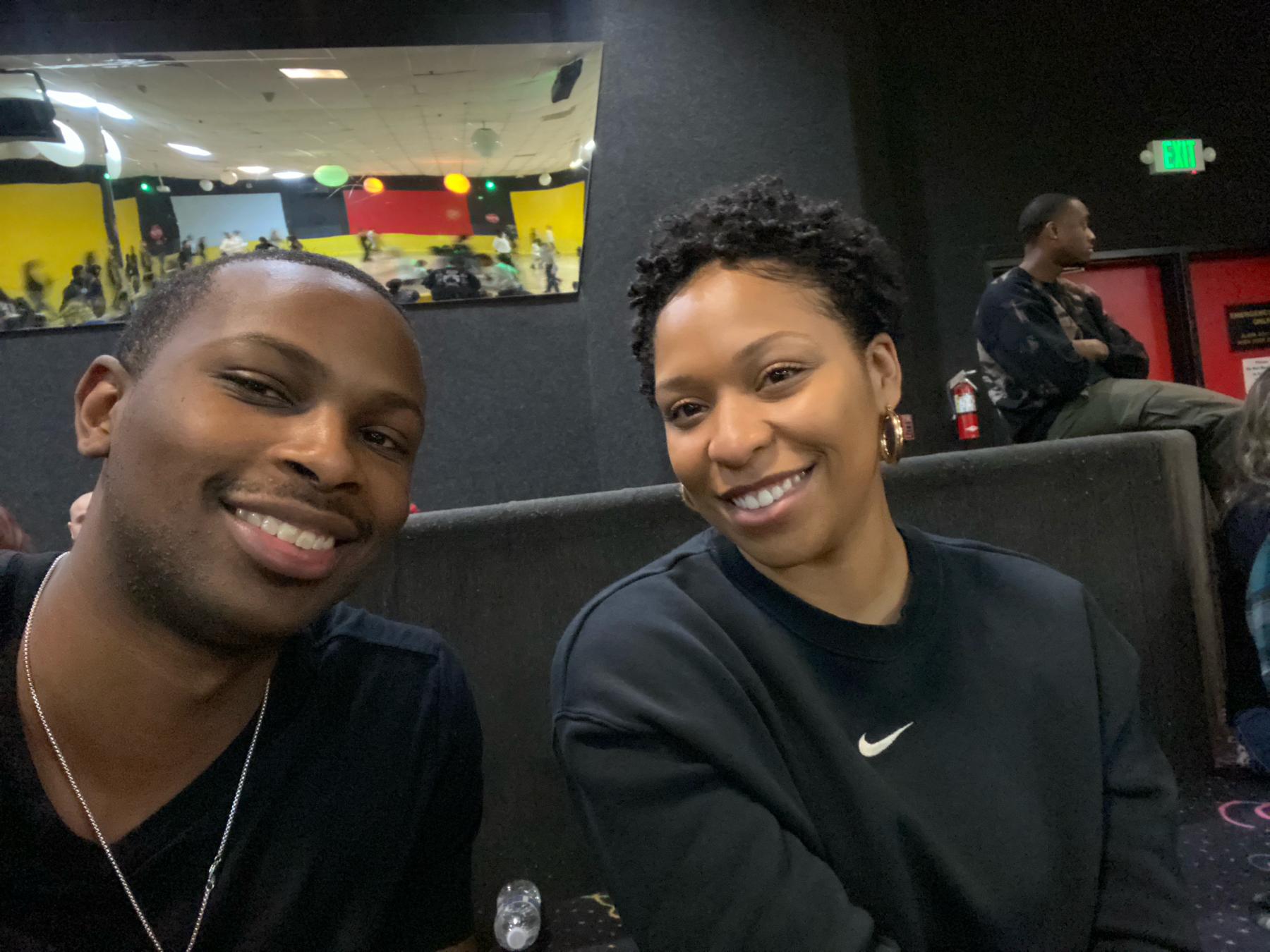 Us as friends at the skating rink in Chino.