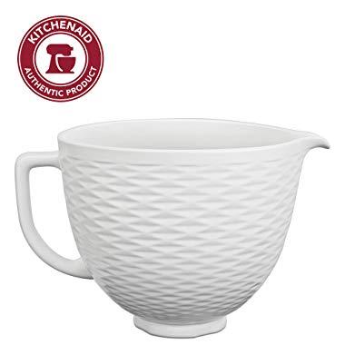 KitchenAid KSM2CB5TLW Accs Portable Appliance Bowl, 5 quart, White Chocolate Textured Ceramic