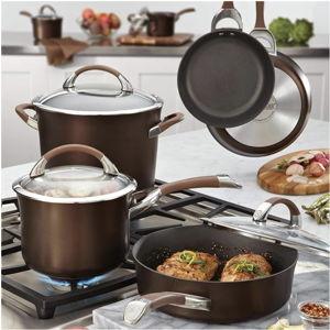 Circulon Symmetry Dishwasher Safe Hard Anodized Nonstick Cookware Pots and Pans Set, 11-Piece, Chocolate