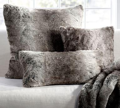 2 Faux Fur Ombre Pillow Covers