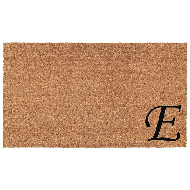 Home & More 153622436E Urban Chic Monogram Doormat (Letter E), Black/Natural, 24" x 36"