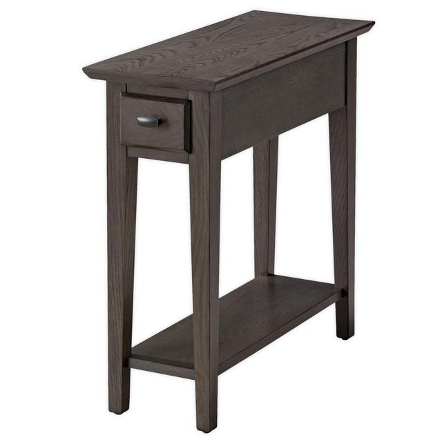 Leick Home Chairside Accent Table in Smoke Grey