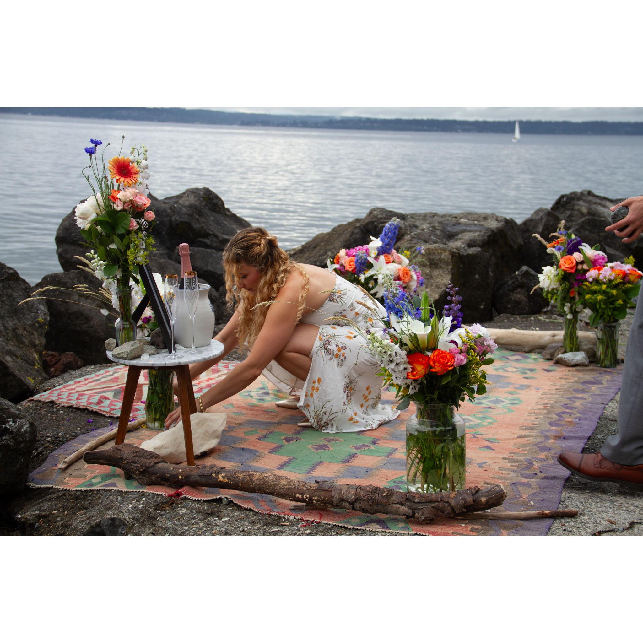 Setting up for our special day.