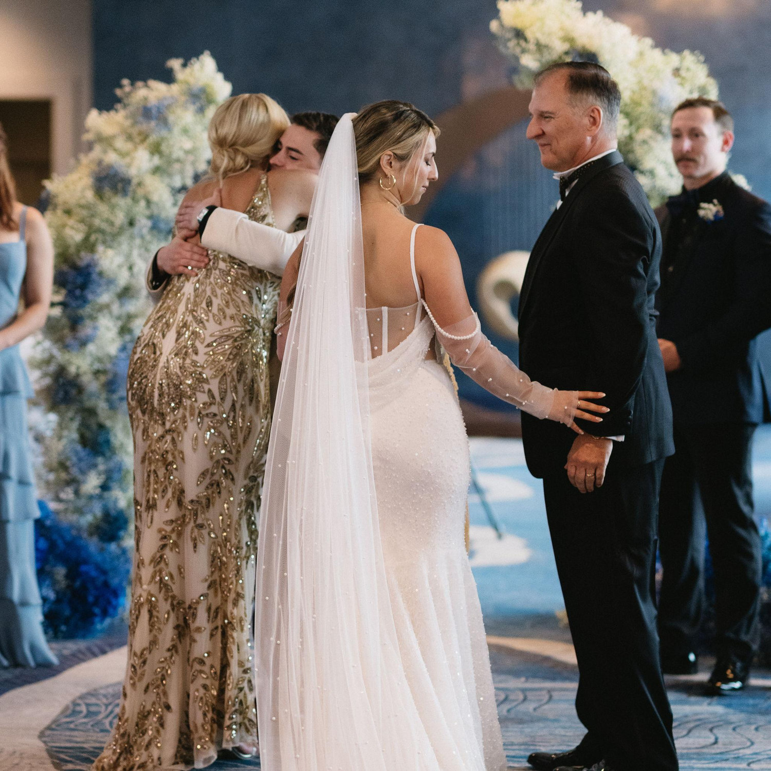 Parents giving away the bride