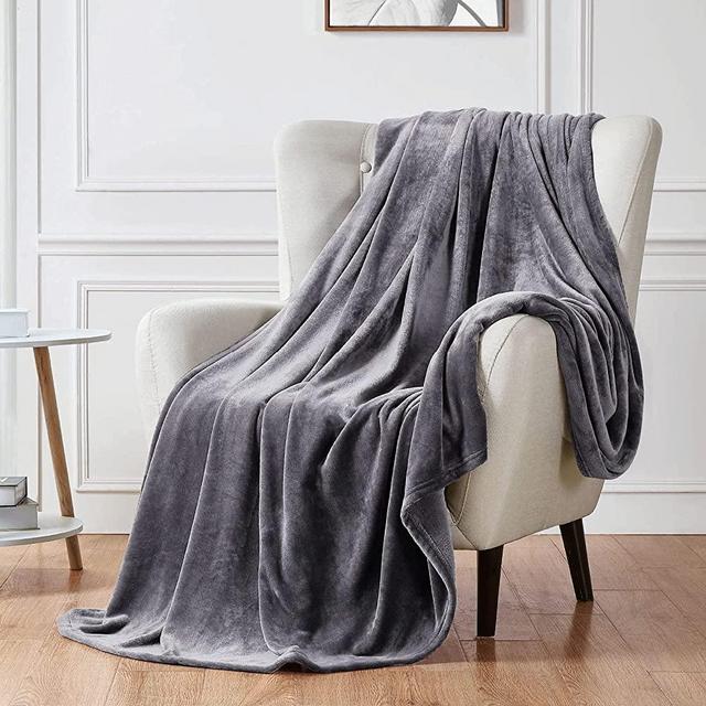 Walensee Fleece Blanket Plush Throw Fuzzy Lightweight (King Size 108”x90” Dark Grey) Super Soft Microfiber Flannel Blankets for Couch, Bed, Sofa Ultra Luxurious Warm and Cozy for All Seasons
