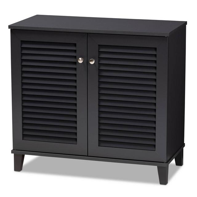 Shelf Wood Shoe Storage Cabinet Coolidge Finished Gray - Baxton Studio