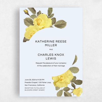 Lightest Sky, Yellow Wedding Invitation - Woads Corner