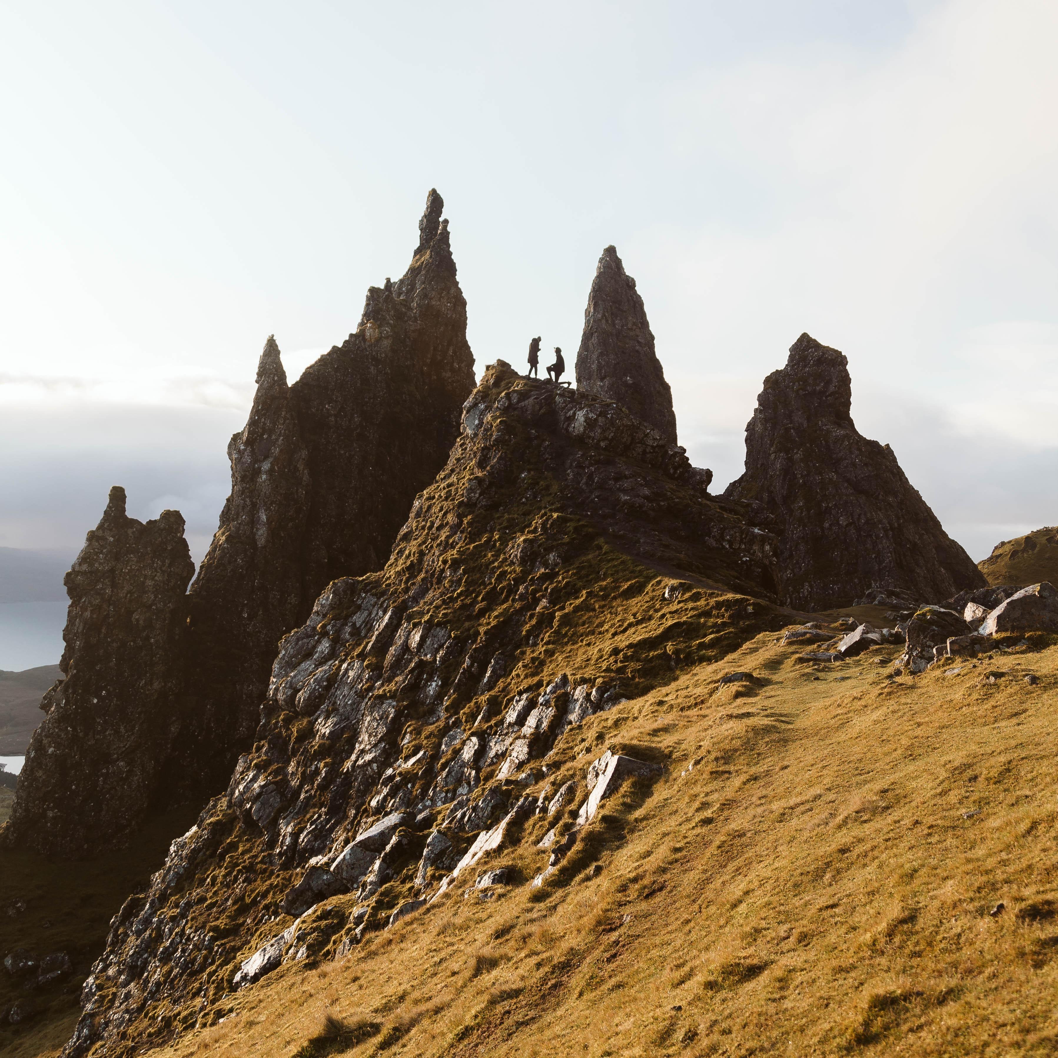 Our proposal at the Old Man of Storr in Scotland!