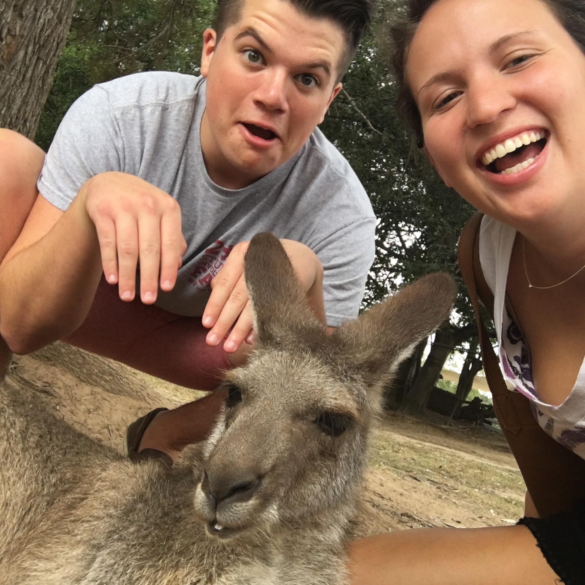 Hanging out with a kangaroo