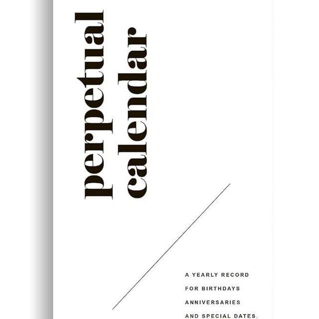 Perpetual Calendar, 5" x 10" Minimalist Special Event Reminder Calendar Book, Sprial Monthly and Daily Wall Hanging Organizer for Important Dates, Birthdays, Anniversaries (Black)