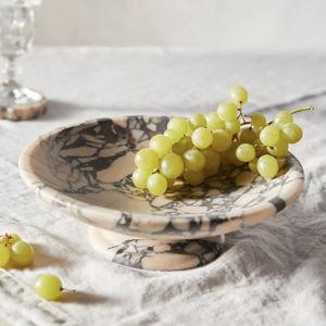 Purple Marbled Footed Serving Bowl