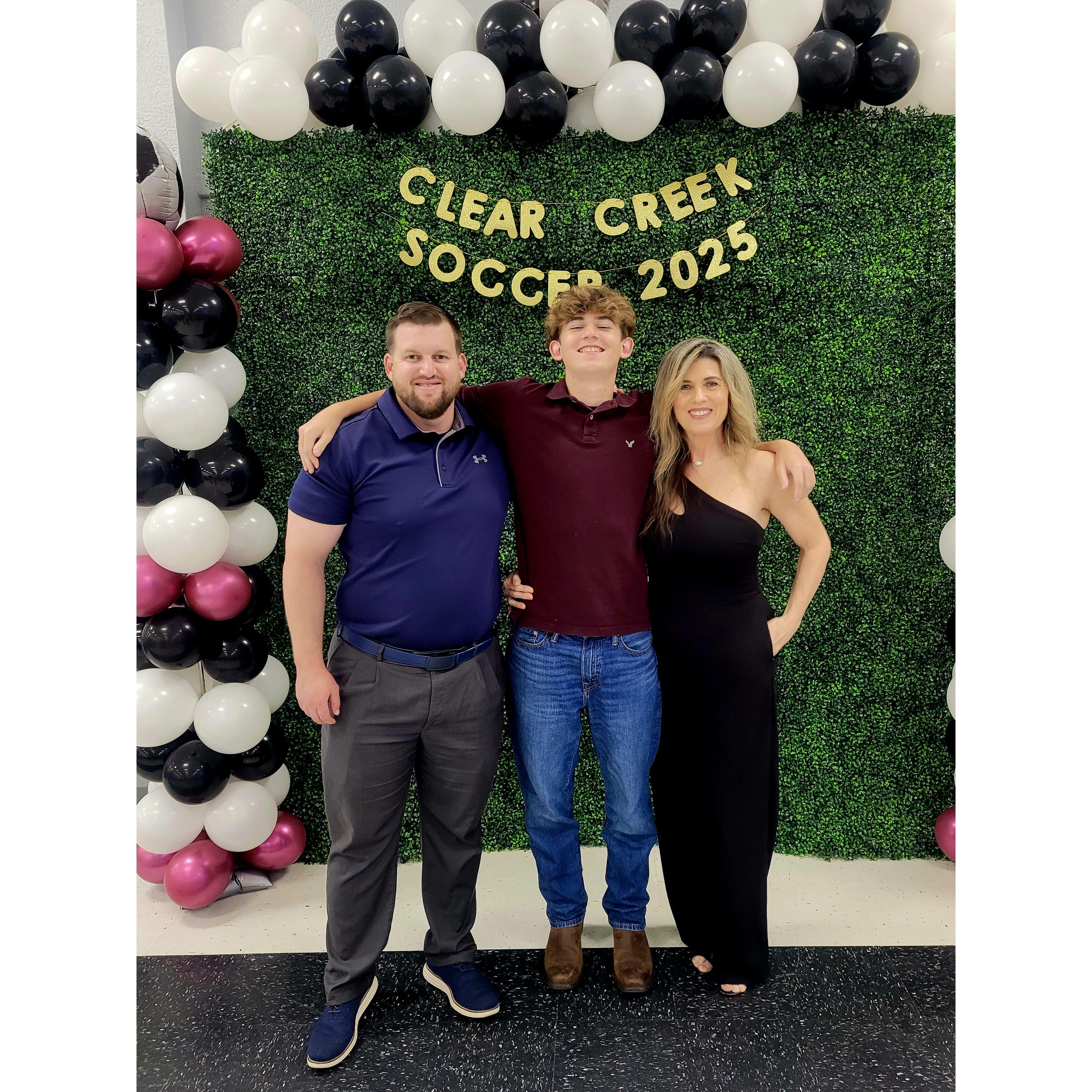 Luke's last soccer banquet - Clear Creek HS 2025