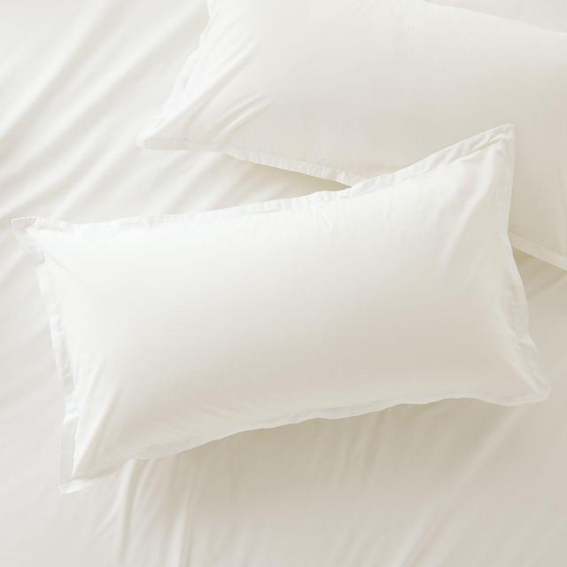 Brushed Cotton White King Shams, Set of 2