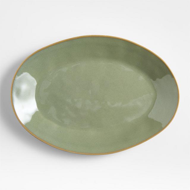 Marin Sage Green Small Oval Stoneware Platter