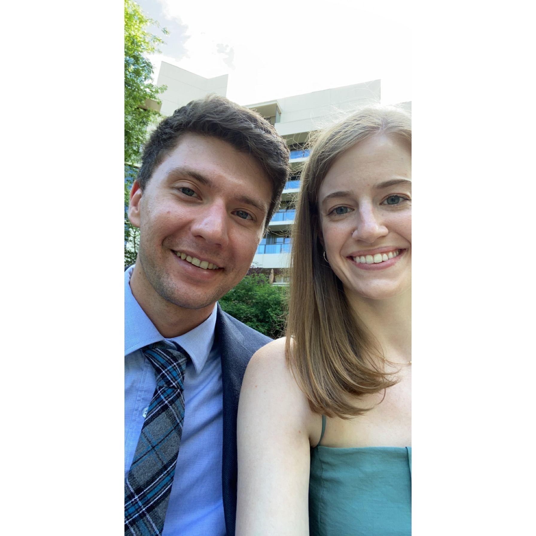 An actual photo of the 2 of us at the Kasper's wedding.