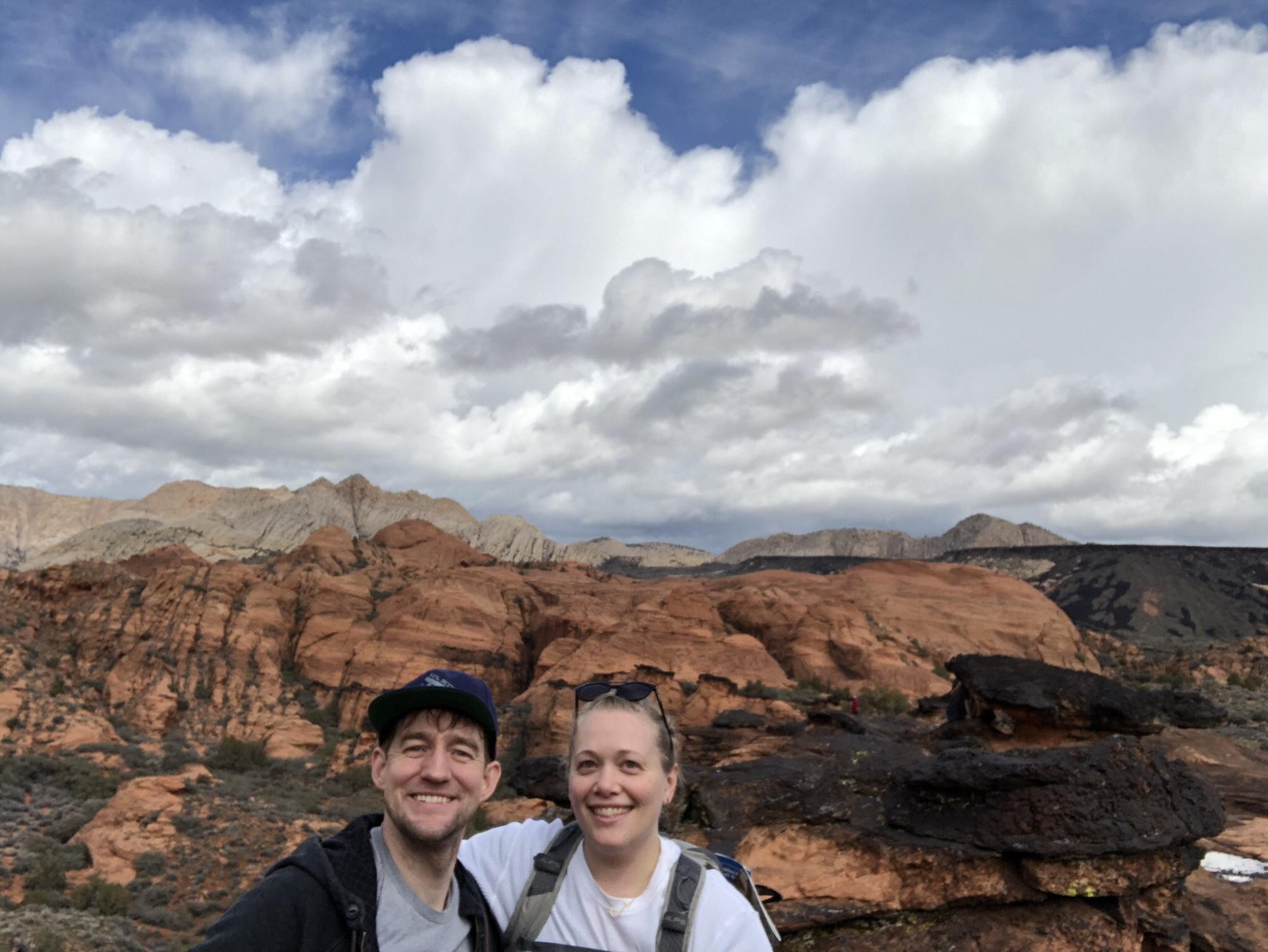Hours before Josh proposed, he was keeping secrets on our hike through Snow Canyon.