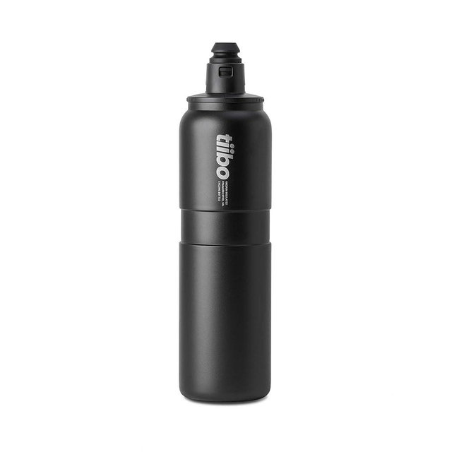 tiibo Vacuum Insulated Stainless Steel Bike Water Bottle, Double Wall, No-Squeeze, Fast Flow Sport Nozzle, Designed for Cycling, Biking, Fitness & Sports, Fits Most Bike Cages (Black, 23OZ)
