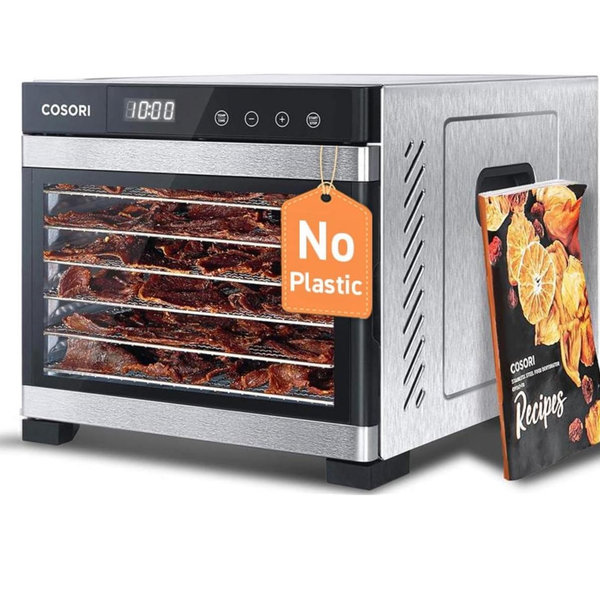 COSORI Food Dehydrator, Bigger Than 7 Trays With Large 6.5" Drying Space, 600W Power Saves More Time Than 480W, 165°F Dehydrated Dryer for Jerky, Dog Treats, Herbs, Meat, Fruit, and Yogurt, Silver