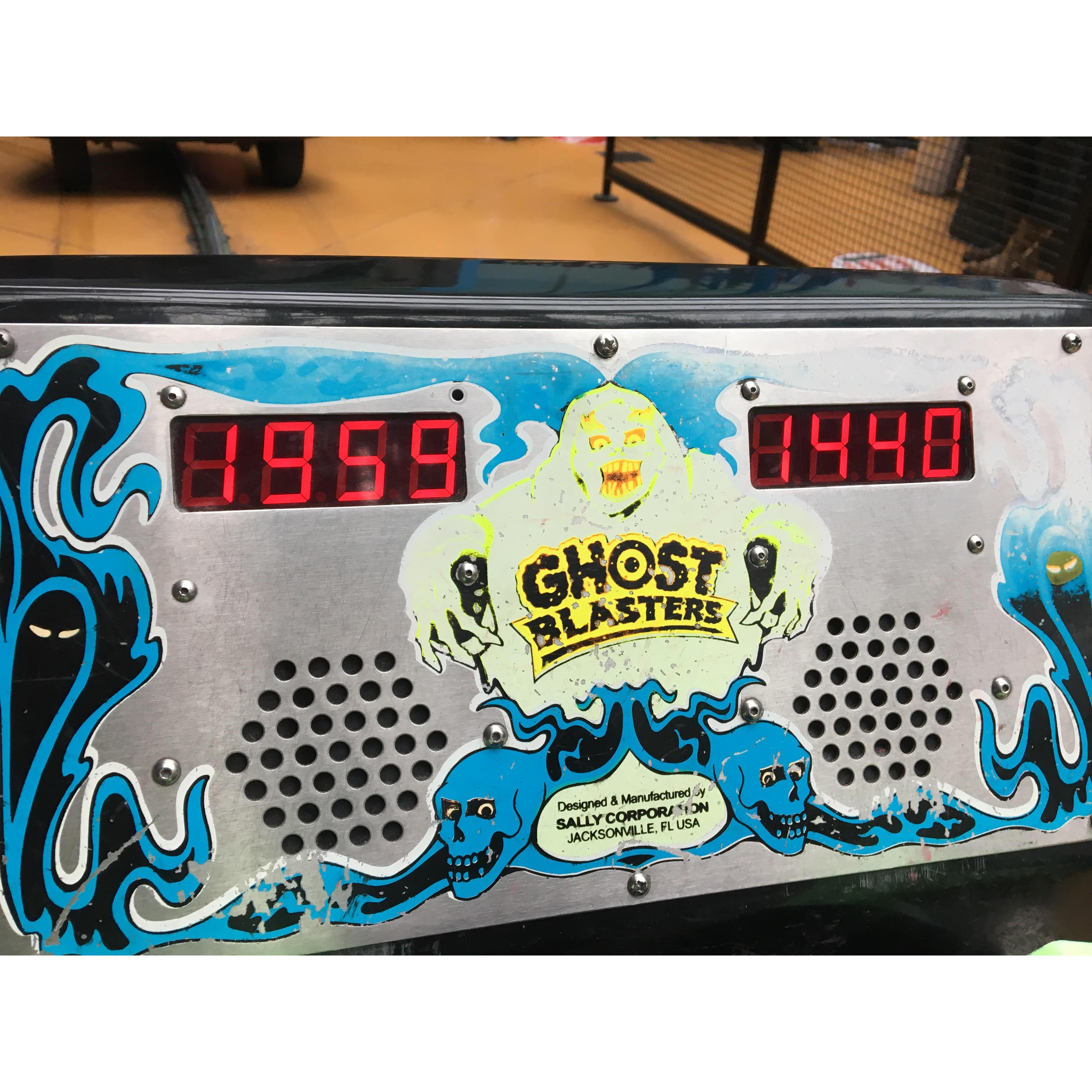 I won at Ghost blasters.. Before we were dating. (This is where his competitiveness started with me haha)