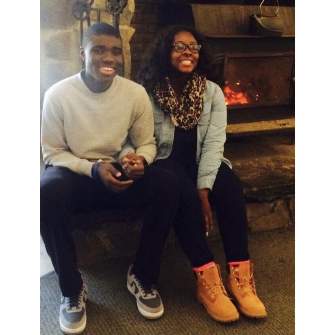 Our first picture together at a church retreat