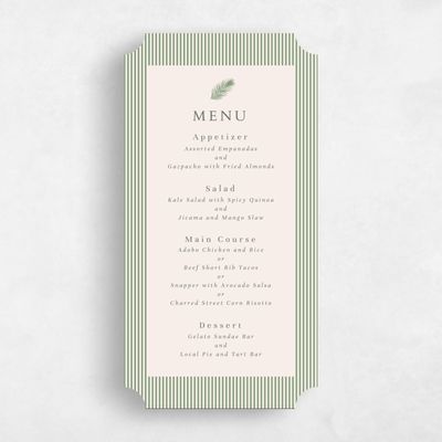 Green Ticket Wedding Menu - Maldives