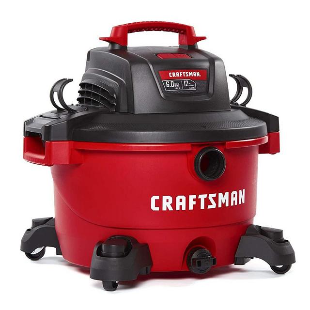 Craftsman - CMXEVBE17594 CRAFTSMAN 17594 12 Gallon 6 Peak HP Wet/Dry Vac, Portable Shop Vacuum with Attachments Red and Black