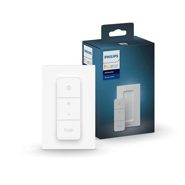 Philips Hue v2 Smart Dimmer Switch and Remote, Installation-Free, Smart Home, Exclusively for Philips Hue Smart Lights (2021 Version), white (562777)