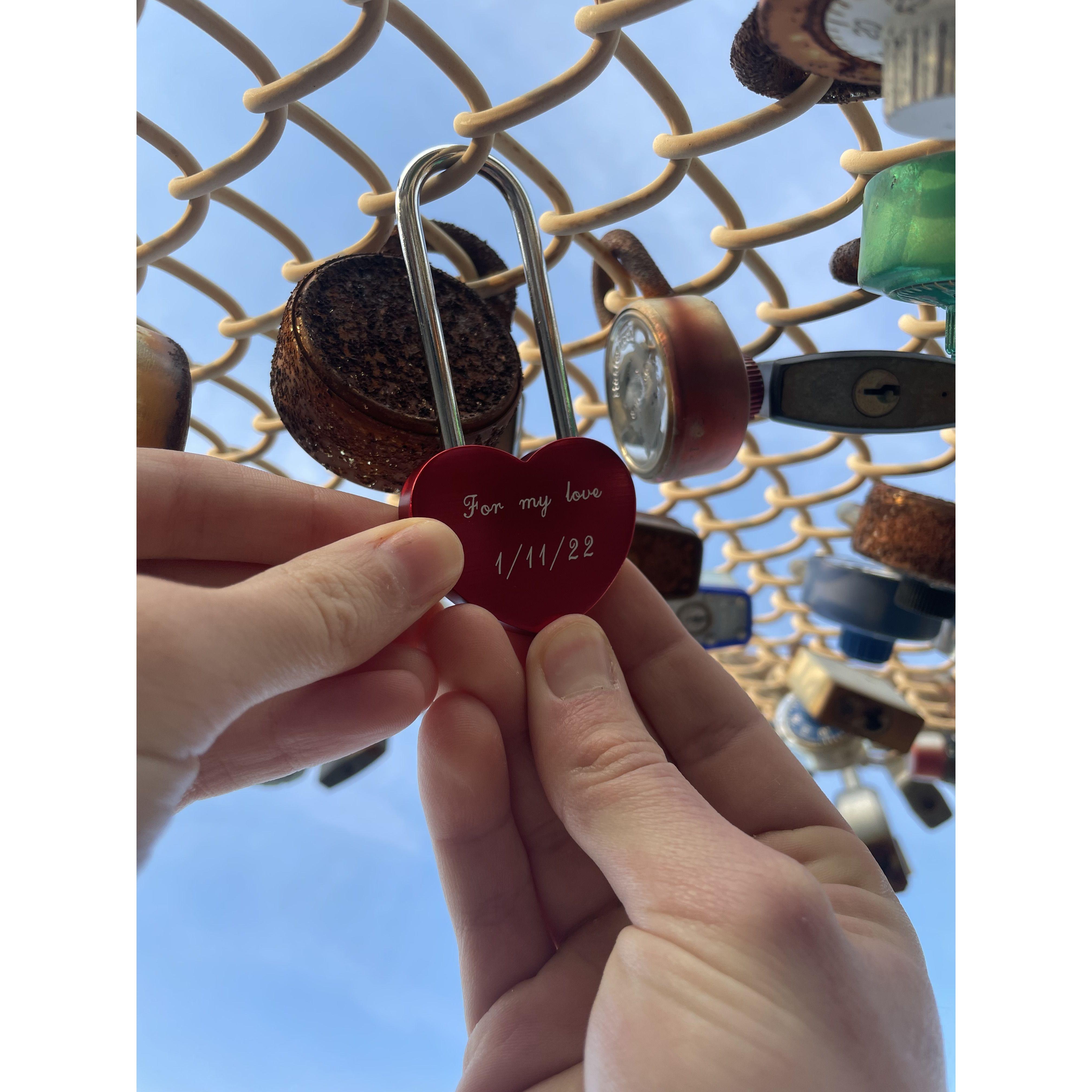 Hanging lock in Schenley Park