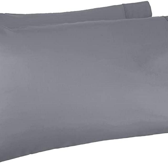 AmazonBasics 400 Thread Count Pillow Cases - Standard, Dark Gray