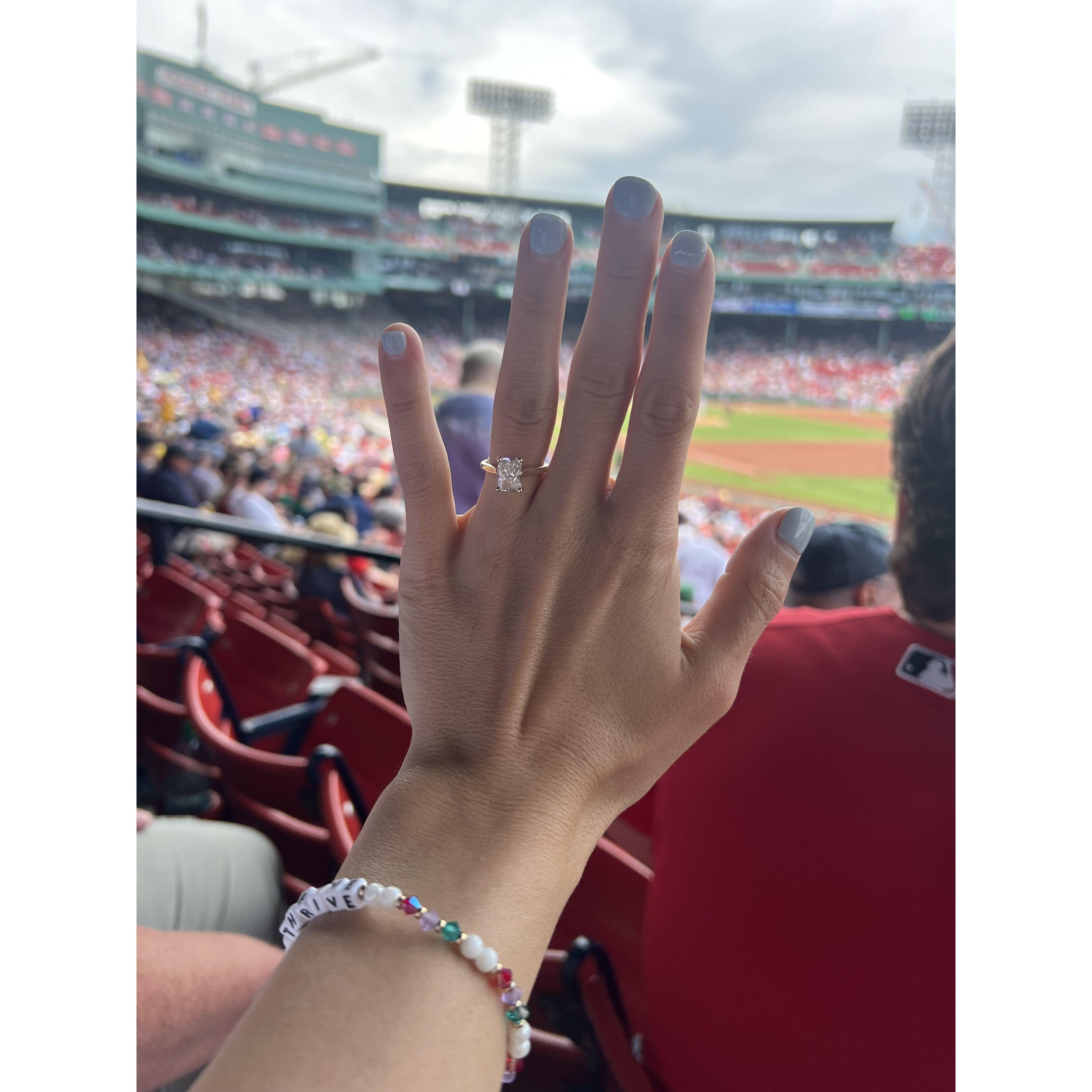 First time engaged at Fenway!