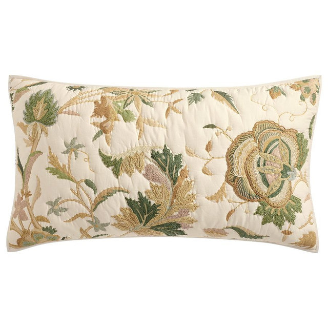 Lydia Palampore Embroidered Quilted Sham, Neutral Multi, King