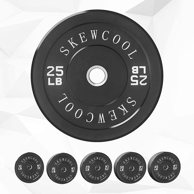 SKEWCOOL 2 Inch Olympic Bumper Plates Bumper Plates Set 10lbs/15lbs/25lbs/30lbs/35lbs/45lbs Weight Plates for Weightlifting Strength Training