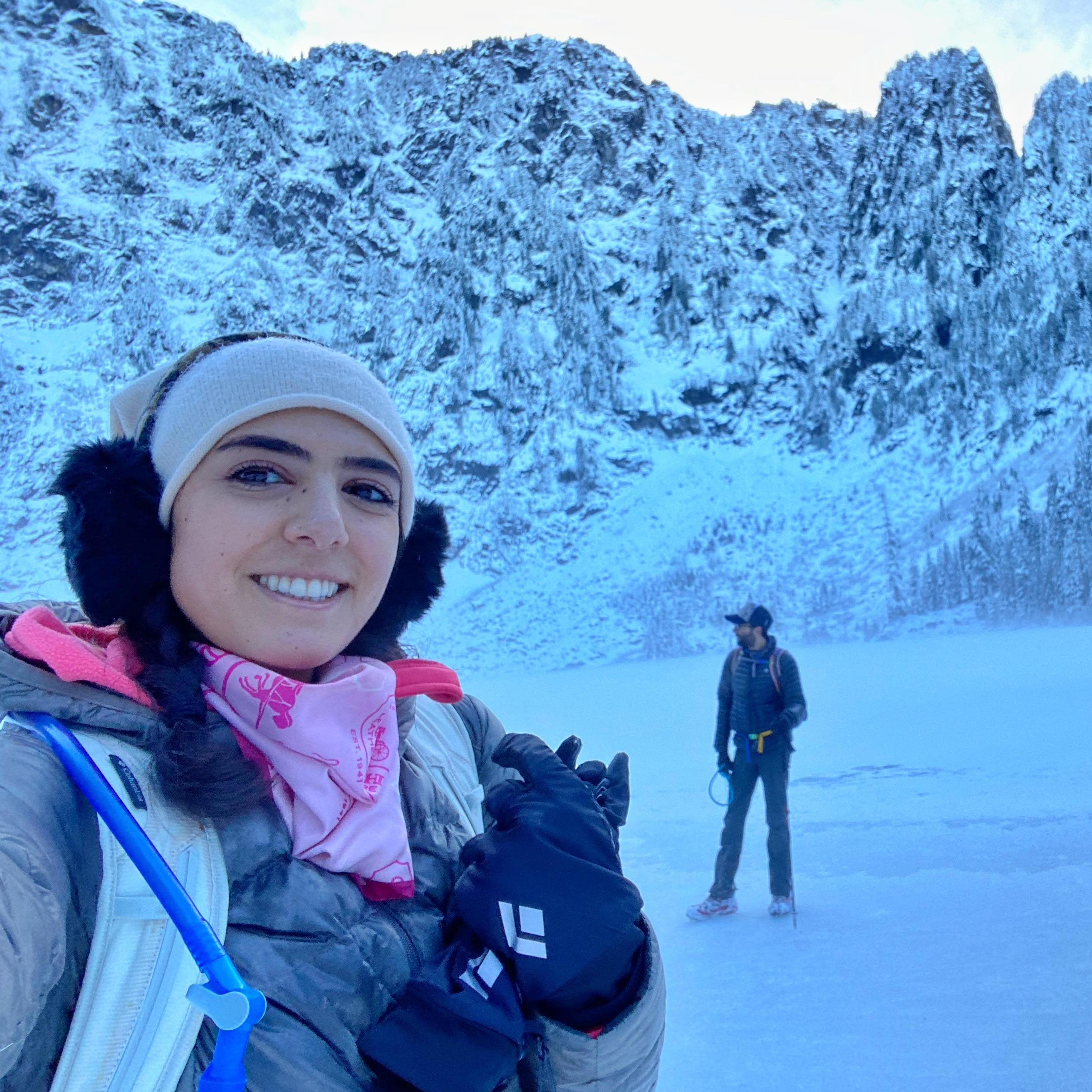 Walking on an iced lake! Mirror Lake, WA
