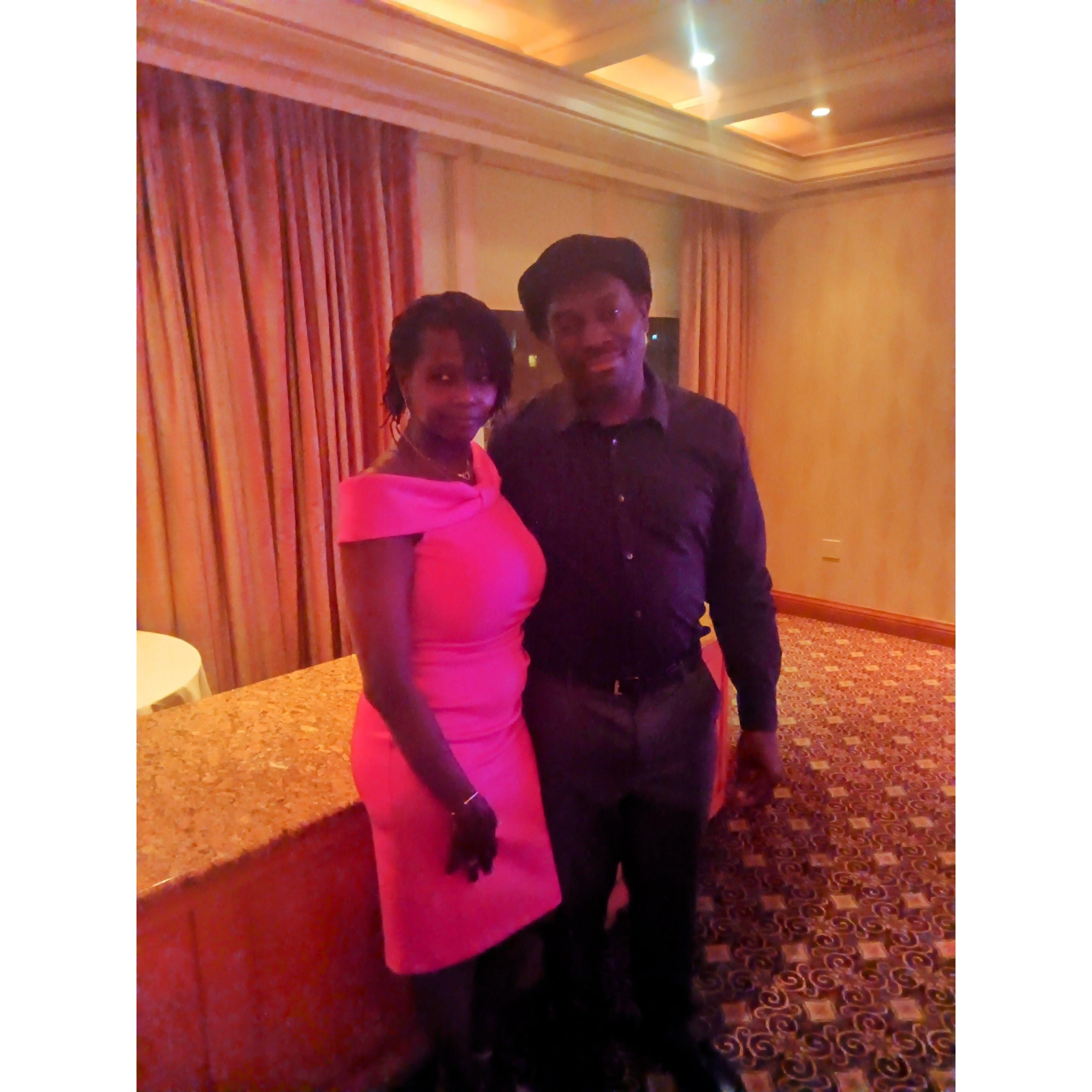 Me & my hubby went to a dinner dance.