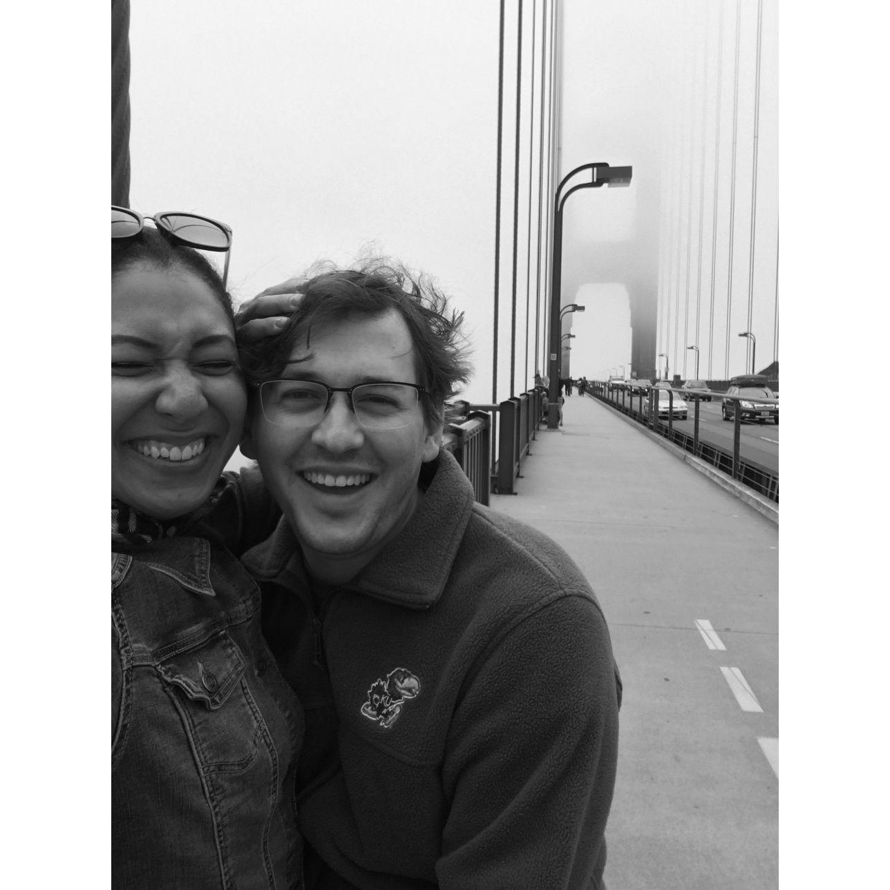 Taken at the Golden Gate Bridge during our first trip together when we were secretly dating (shhh!)