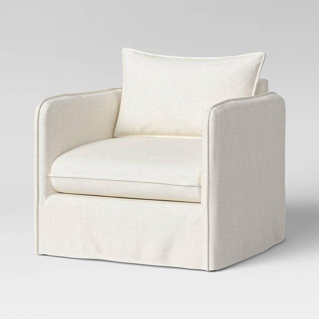Berea Slouchy Lounge Chair with French Seams Linen - Threshold™