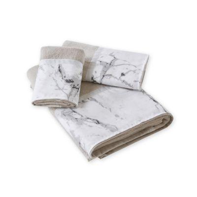 Marble Bath Towel in Silver