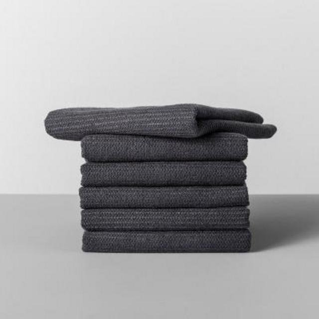 6pk Terry Dishcloth Dark Gray - Made By Design™