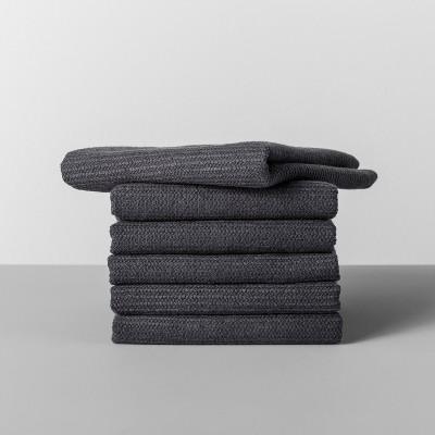 6pk Terry Dishcloth Dark Gray - Made By Design™