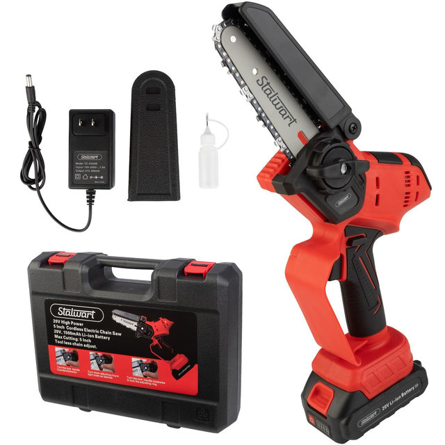 Stalwart Mini Chainsaw with Rechargeable Battery