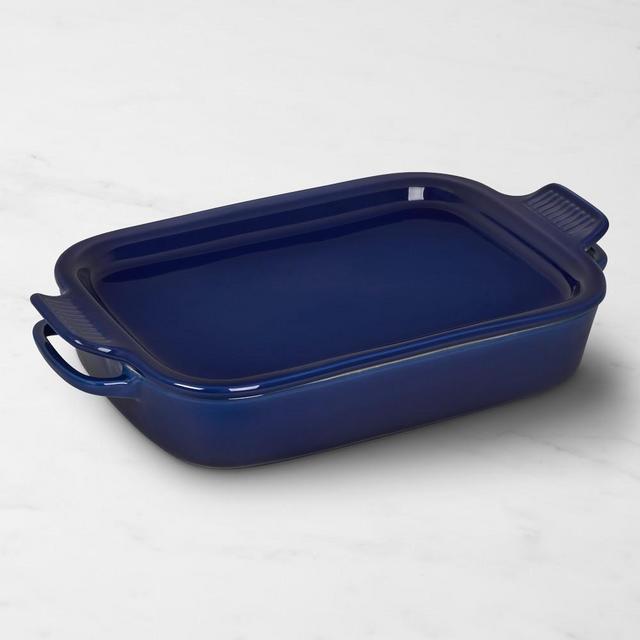 Le Creuset Stoneware Rectangular Baker with Platter Lid, Indigo