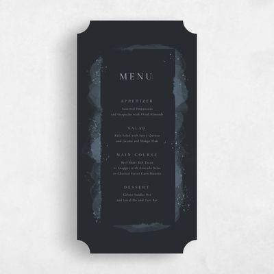 Black Ticket Wedding Menu - Zortas