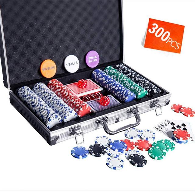 Homwom Casino Poker Chip Set - 200PCS/300PCS Poker Chips with Aluminum Case, 11.5 Gram Chips for Texas Holdem Blackjack Gambling