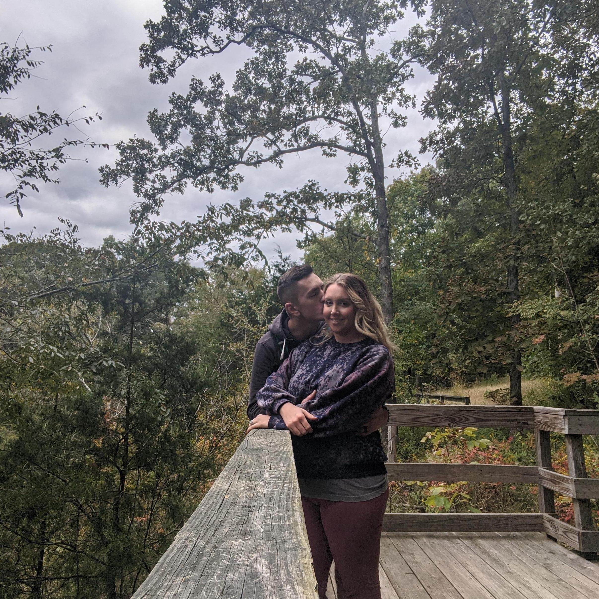 Hiking in Southern Illinois on our mini-honeymoon. Sept. 2020