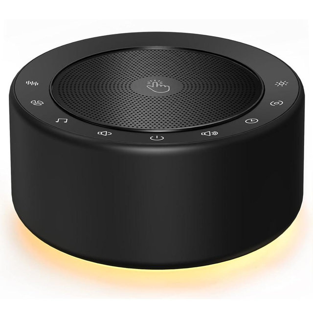 White Noise Machine with 30 High Fidelity Soundtracks, 7 Colors Night Lights, Full Touch Metal Grille and Buttons, Timer and Memory Features, Plug in, Sound Machine for Baby, Adults