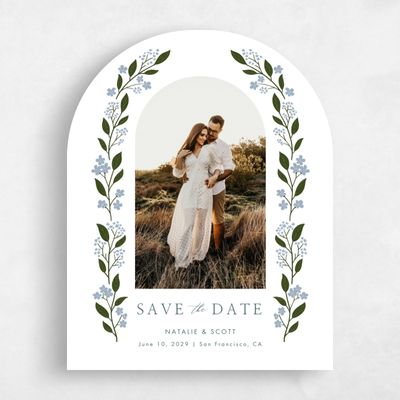 White Arch Wedding Save the Date - Ortensia Photo