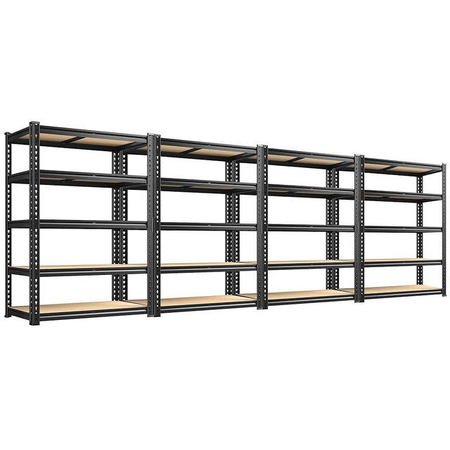 REIBII 2020LBS Storage Shelves 5 Tier Garage Shelving Heavy Duty Adjustable Garage Shelves, Utility Rack Shelf, Shelving Units for Storage Warehouse Pantry Closet, 35.5" W x 11.9" D x 72" H, 4 Pack