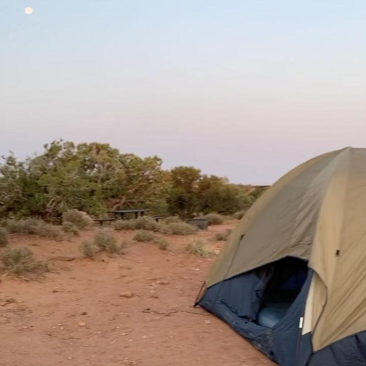 Our tent-assembly skills were a bonding experience in the desert.