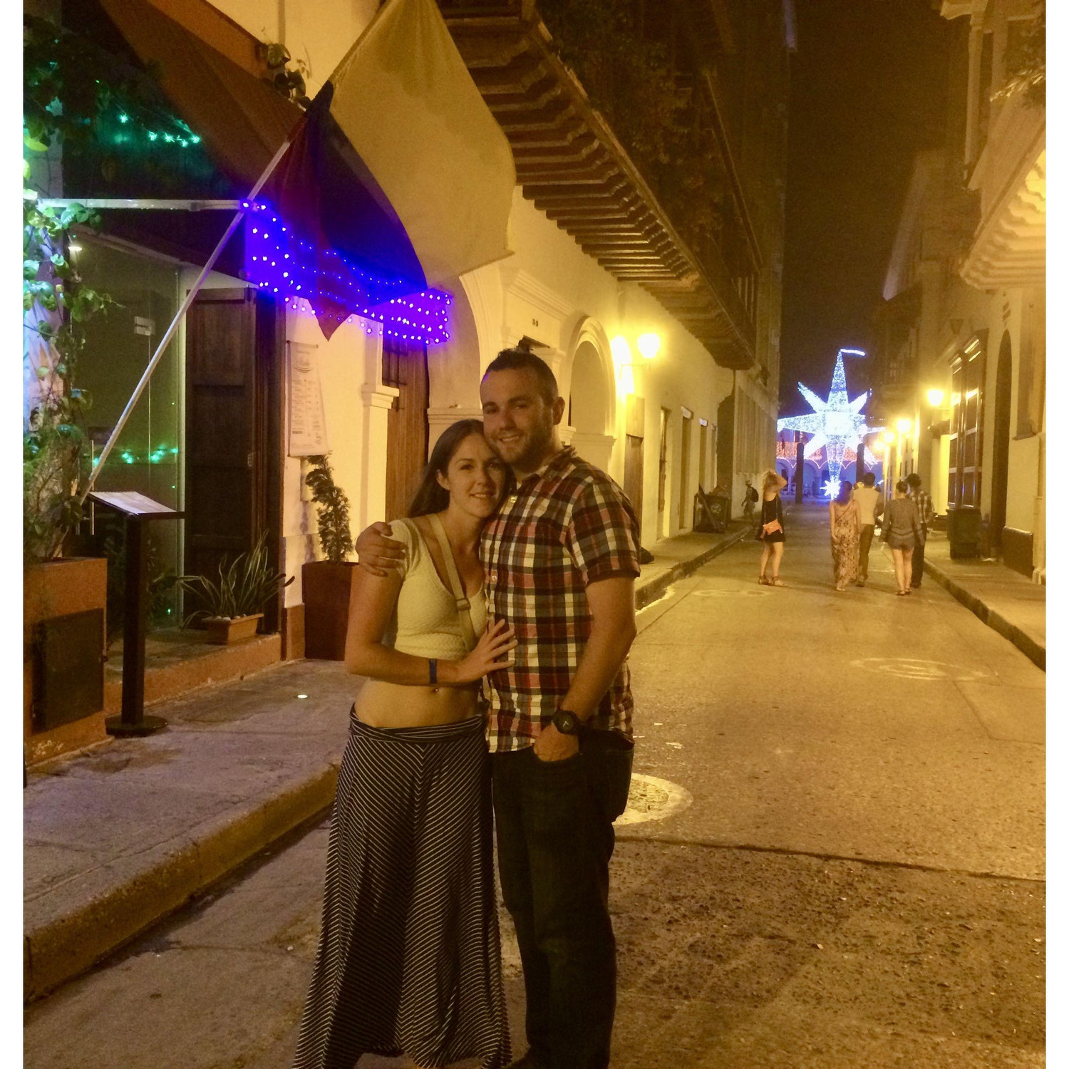 Inside the wall city on our first trip to Cartagena, Colombia.